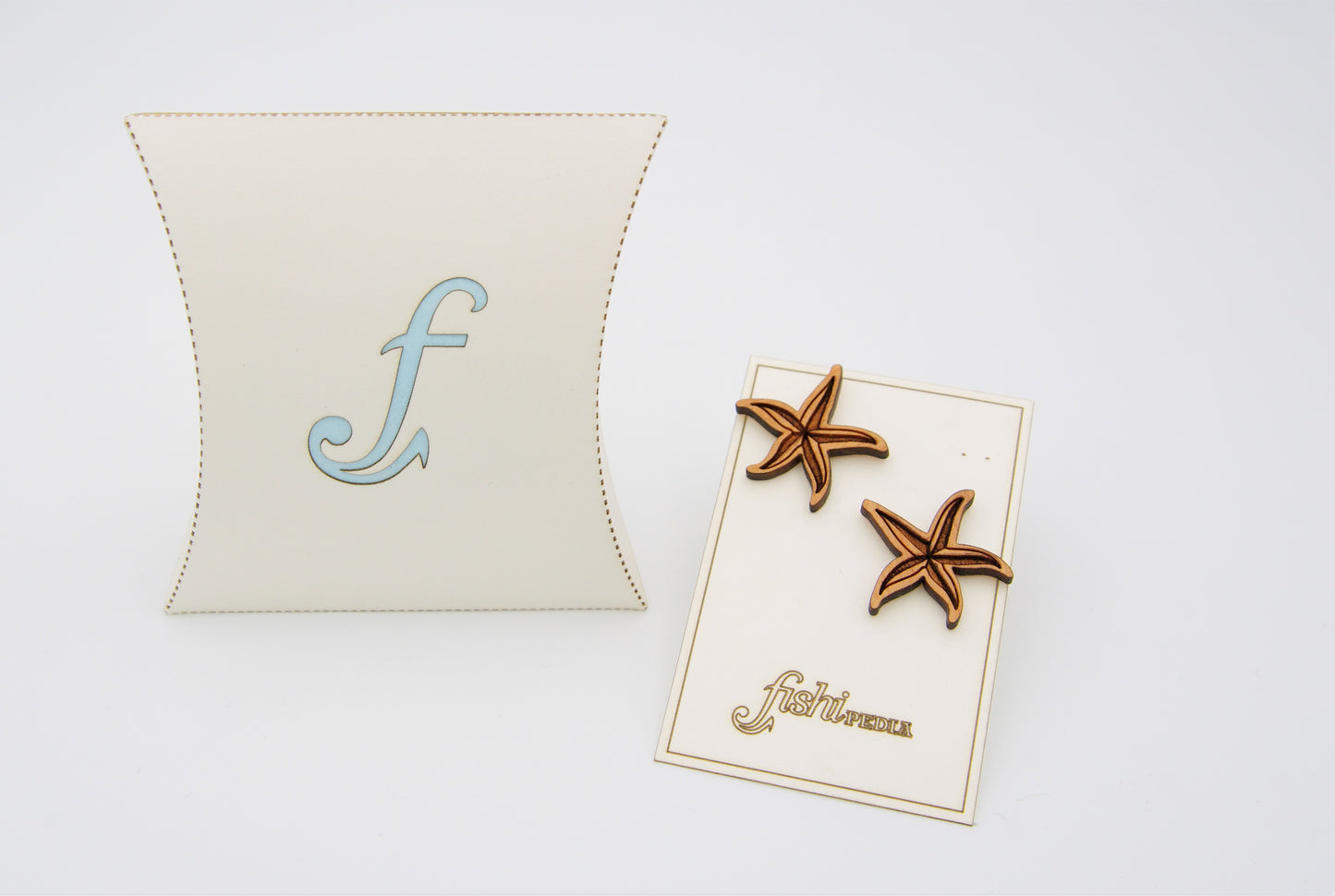 Boucles d'oreilles ETOILE DE MER en bois (if)