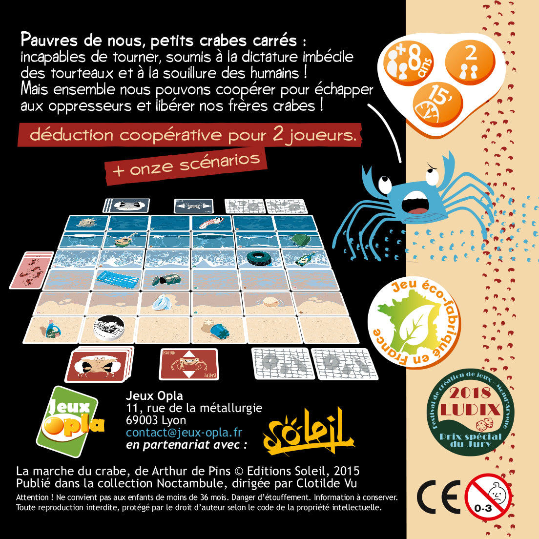 Jeu LA MARCHE DU CRABE (dès 8 ans)